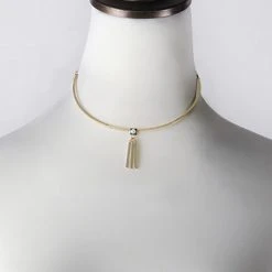Wanderlust + Co Ava Choker In Gold/Sky