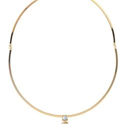 Wanderlust + Co Ava Choker In Gold/Sky