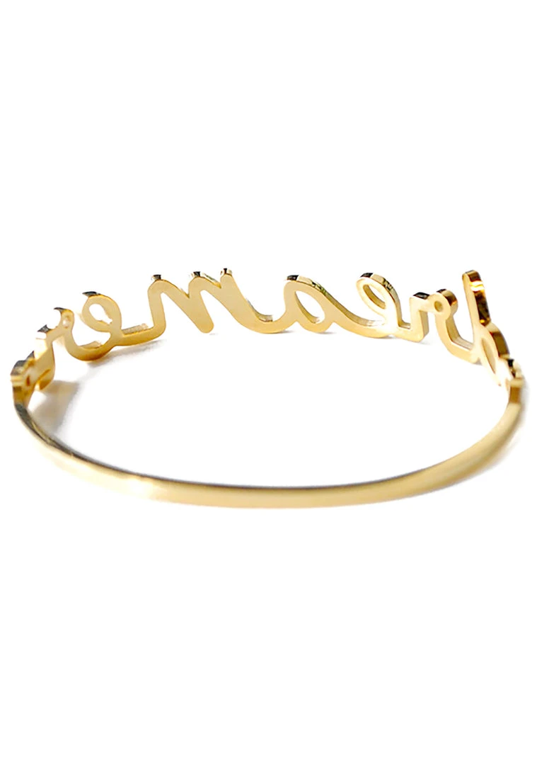Wanderlust + Co Dreamer Bangle In Gold