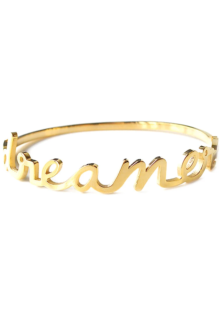 Wanderlust + Co Dreamer Bangle In Gold