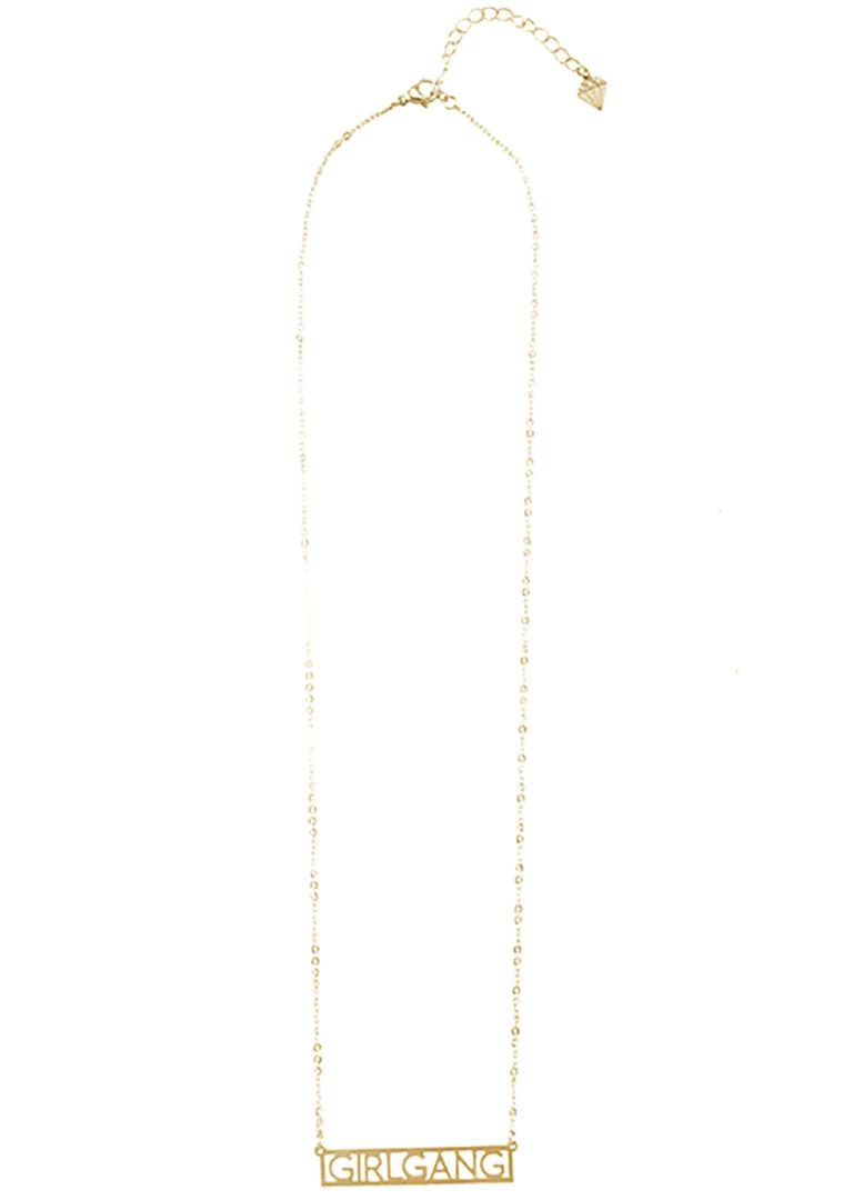 Wanderlust + Co Accessories Girlgang Necklace In Gold