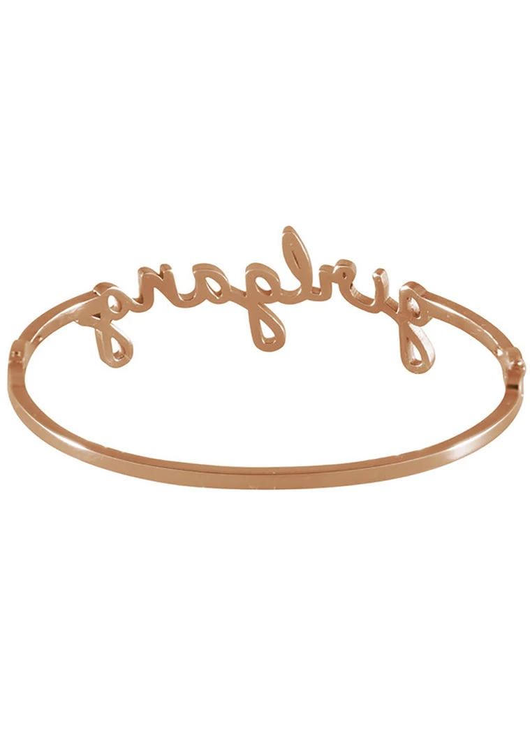 Wanderlust + Co Girlgang Bangle In Rose Gold Accessories