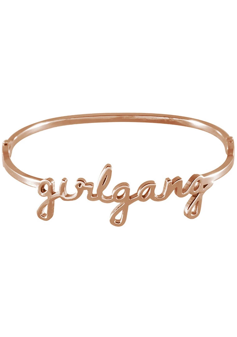 Wanderlust + Co Girlgang Bangle In Rose Gold Accessories