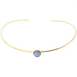 Wanderlust + Co Mia Choker In Gold/Sky