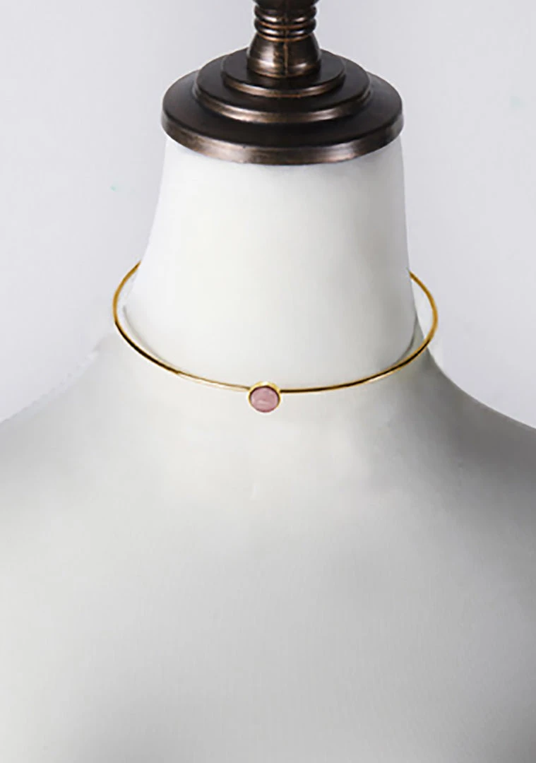 Wanderlust + Co Accessories Mia Choker In Gold/Rose