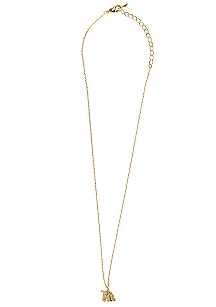 Wanderlust + Co Emoji Unicorn Necklace In Gold Accessories