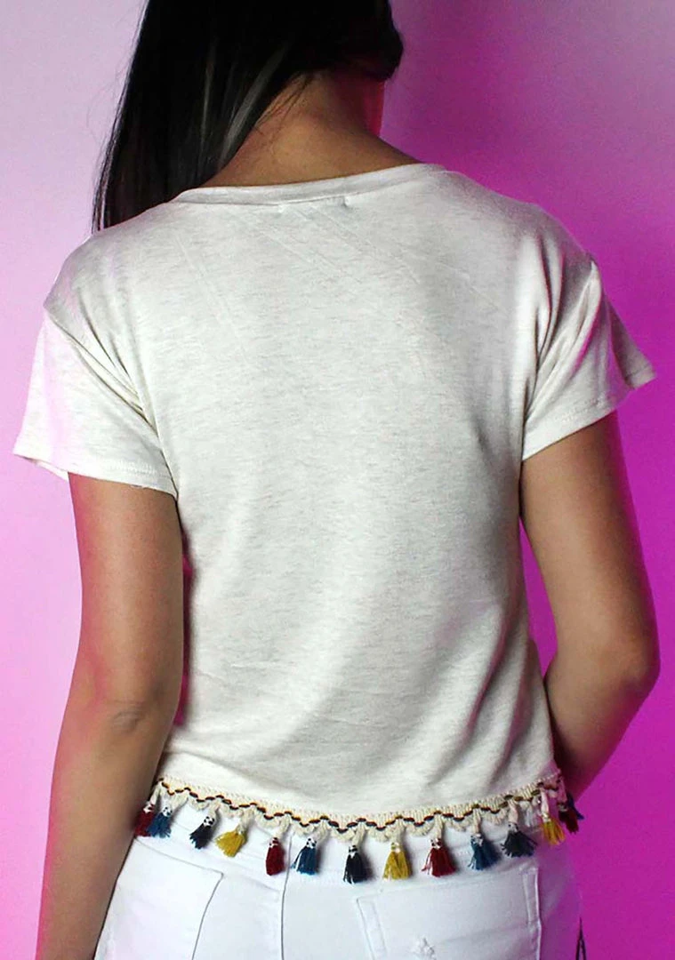 LA Style Rush Women's Festival Wanna Hug Crop Top T-Shirt