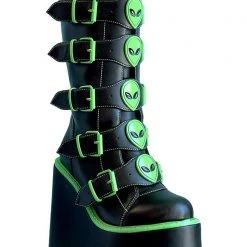 Y.R.U. Dune Alien Platform Boots In Black Green