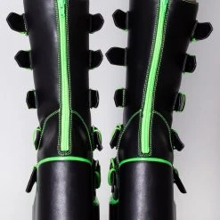 Y.R.U. Dune Alien Platform Boots In Black Green