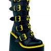 Y.R.U. New Dune Biohazard Platform Boots In Black/Yellow