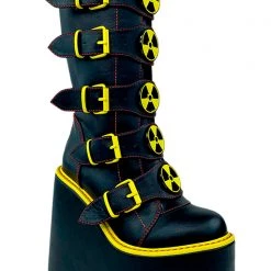 Y.R.U. New Dune Biohazard Platform Boots In Black/Yellow