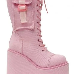 Y.R.U. Dune Desert Platform Boots In Pink