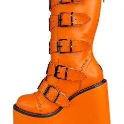 Y.R.U. Dune Jackolantern Platform Boots In Orange New