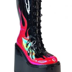 Y.R.U. Dune Lace Up Flame In Black/Red