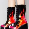 Y.R.U. Dune Lace Up Flame In Black/Red
