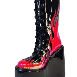 Y.R.U. Dune Lace Up Flame In Black/Red