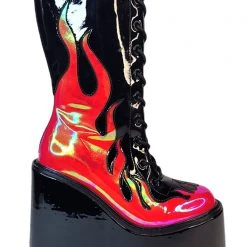 Y.R.U. Dune Lace Up Flame In Black/Red