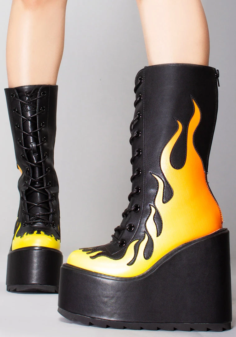 Y.R.U. World Tour Dune Lace Up Flame In Black/Yellow