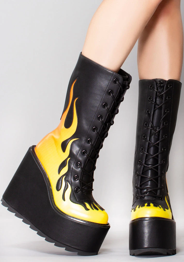 Y.R.U. World Tour Dune Lace Up Flame In Black/Yellow