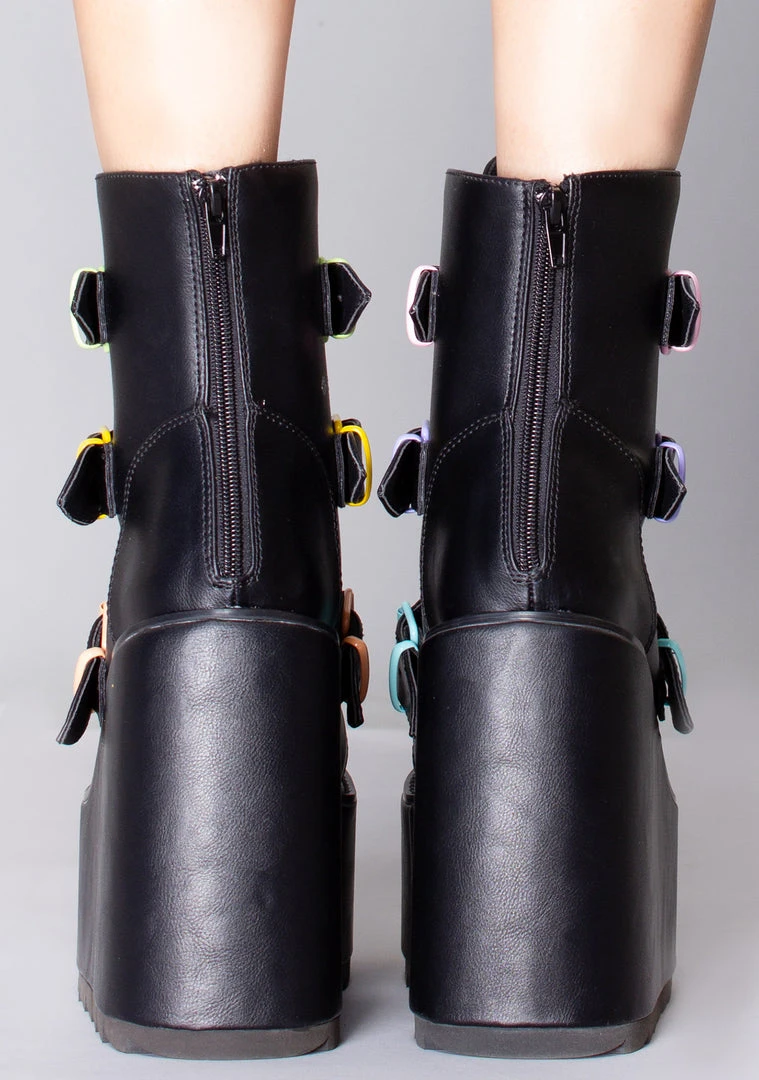 Y.R.U. The Great Fantastic Dune Lo Care Bears Platform Boots In Black