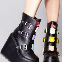 Y.R.U. The Great Fantastic Dune Lo Care Bears Platform Boots In Black