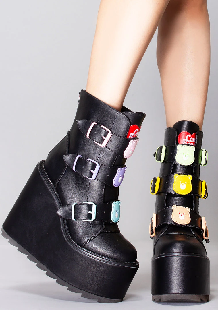 Y.R.U. The Great Fantastic Dune Lo Care Bears Platform Boots In Black