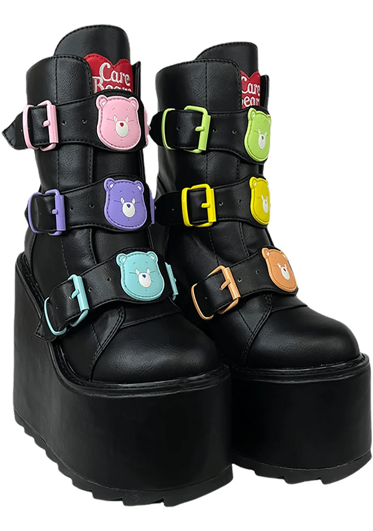 Y.R.U. The Great Fantastic Dune Lo Care Bears Platform Boots In Black