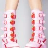 Y.R.U. Dune Strawberry Platform Boots In Pink Red
