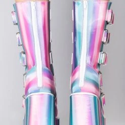 Y.R.U. Tea Room Cinema Dune Techno Platform Boots In Prizmatiq Pastel