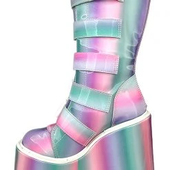 Y.R.U. Tea Room Cinema Dune Techno Platform Boots In Prizmatiq Pastel