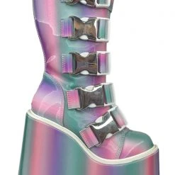 Y.R.U. Tea Room Cinema Dune Techno Platform Boots In Prizmatiq Pastel