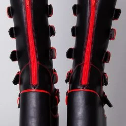 Y.R.U. New Dune Valentine Platform Boots In Black Red