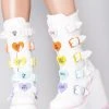 Y.R.U. Shoes Dune Valentine Platform Boots In White Pastel