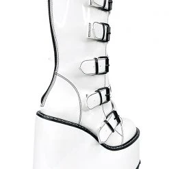 Y.R.U. Dune Yin Yang Platform Boots In White Tea Room Cinema