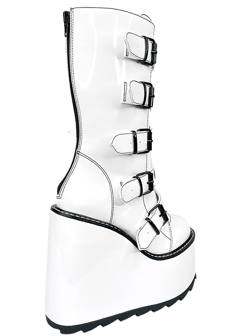 Y.R.U. Dune Yin Yang Platform Boots In White Tea Room Cinema