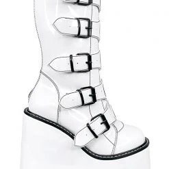 Y.R.U. Dune Yin Yang Platform Boots In White Tea Room Cinema
