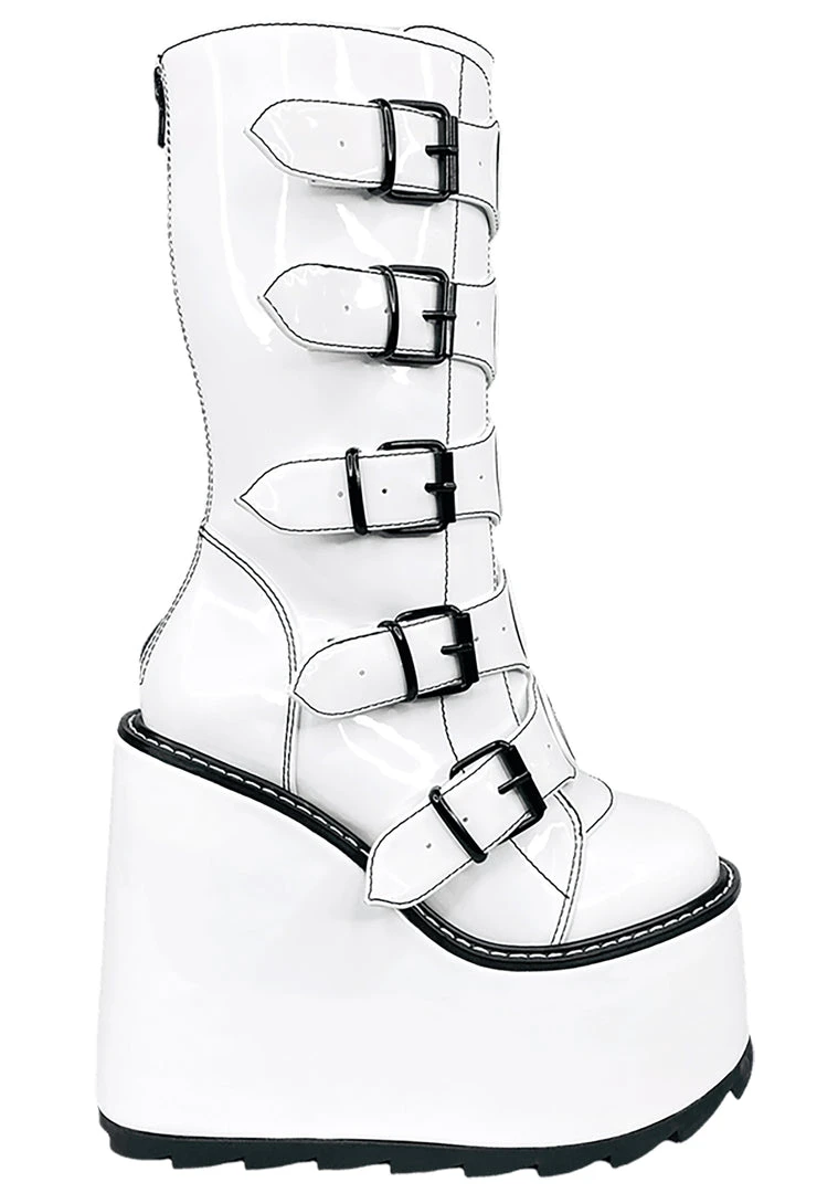 Y.R.U. Dune Yin Yang Platform Boots In White Tea Room Cinema