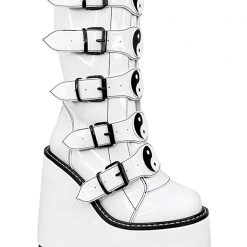 Y.R.U. Dune Yin Yang Platform Boots In White Tea Room Cinema