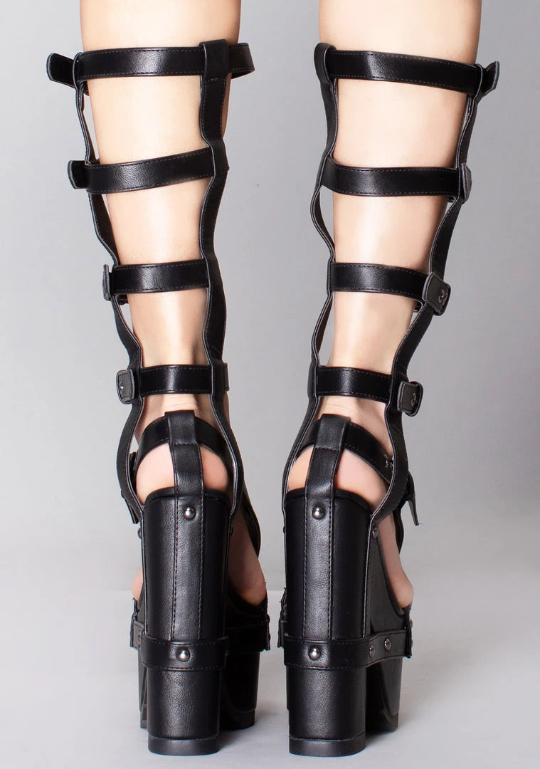 Y.R.U. Nightcall Hi Platform Heels In Black