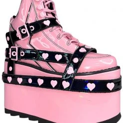 Y.R.U. Qozmo Bondage Heart In Pink Hologram/Black