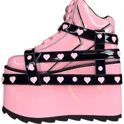 Y.R.U. Qozmo Bondage Heart In Pink Hologram/Black