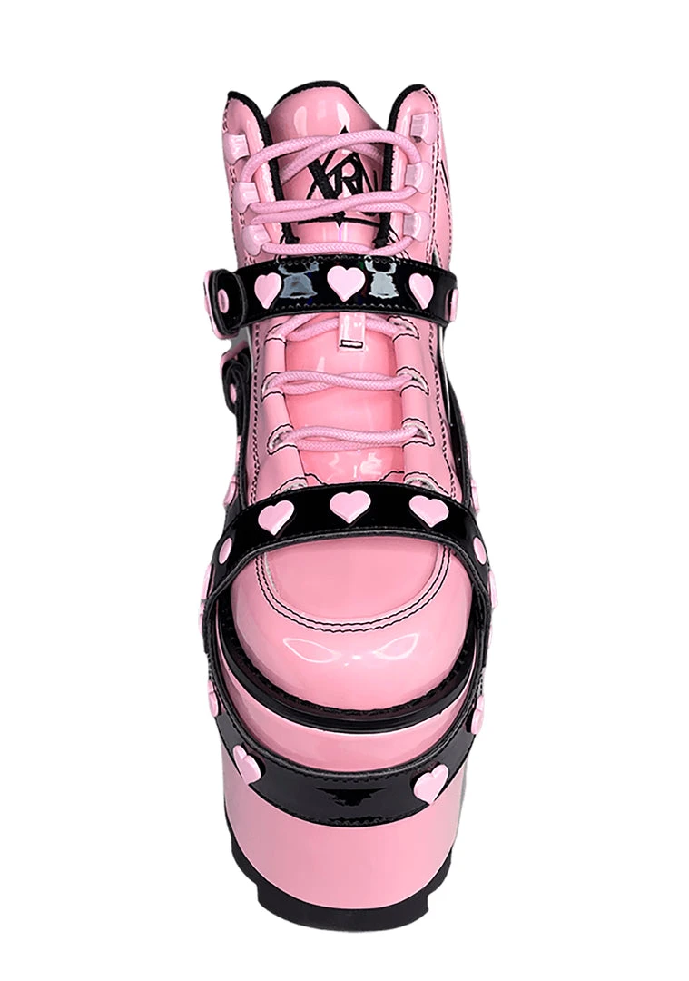 Y.R.U. Qozmo Bondage Heart In Pink Hologram/Black