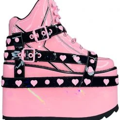 Y.R.U. Qozmo Bondage Heart In Pink Hologram/Black