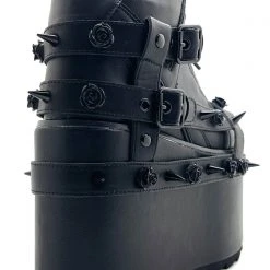 Y.R.U. Qozmo Bondage Rose Blackout Platform Sneakers Shoes