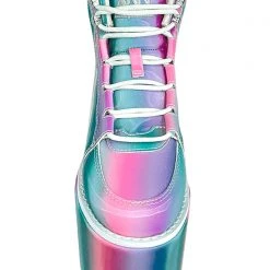 Y.R.U. Mad World Qozmo Platform Sneakers In Prizmatiq Pastel