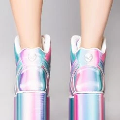 Y.R.U. Mad World Qozmo Platform Sneakers In Prizmatiq Pastel