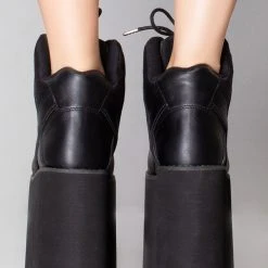 Y.R.U. Qozmo Sky Hi Platform Sneakers In Black Shoes