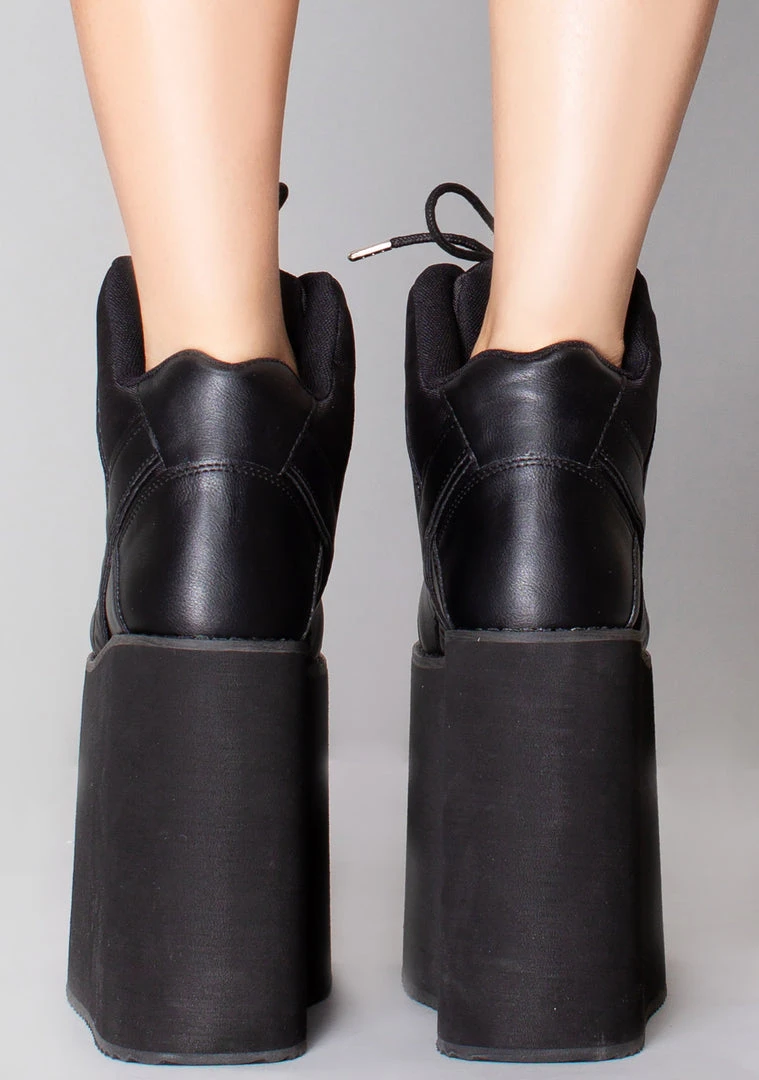 Y.R.U. Qozmo Sky Hi Platform Sneakers In Black Shoes