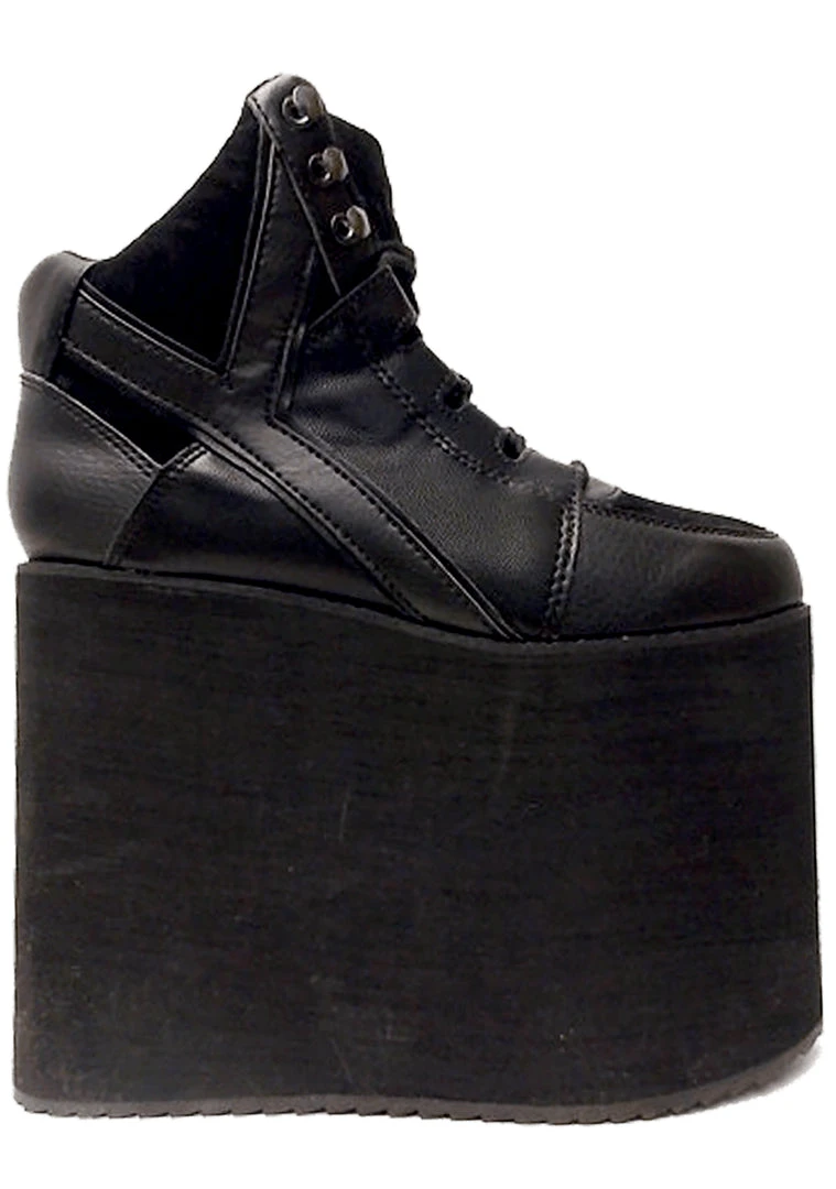 Y.R.U. Qozmo Sky Hi Platform Sneakers In Black Shoes