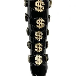 XTRA VIP Platform Heels In Black Gold